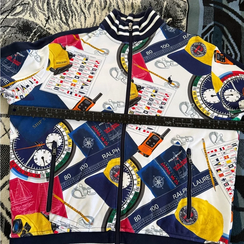 Polo Ralph Lauren Double-Knit Yacht Challenge Nautical Polo Sport Graphic Jacket